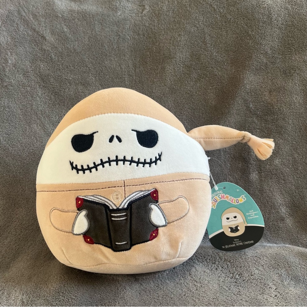 Disney Squishmallows Jack Skellington Plush - Tan and White